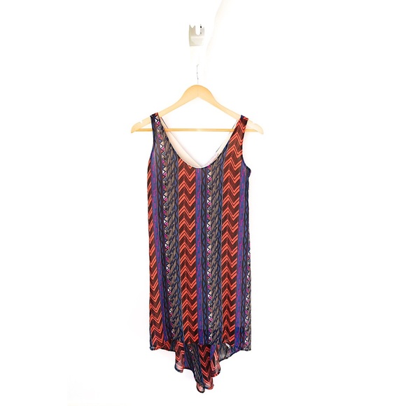 Audrey 3 + 1 high-low Tribal Print Dress - Picture 6 of 7